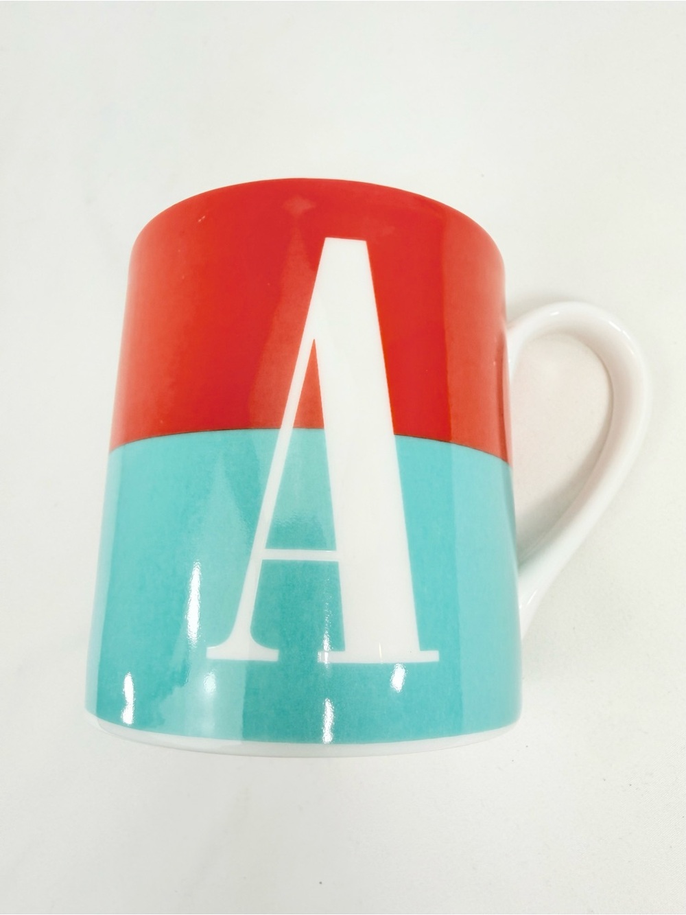 Kate Spade NY What’s in a Name Lenox Blue Green Monogram Initial Letter A Mug